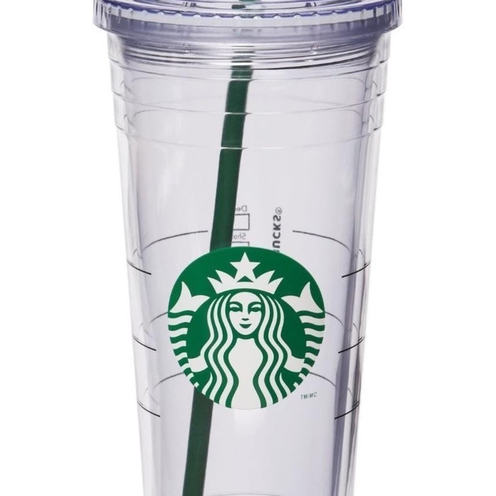 Starbucks Clear Tumbler with Green Straw